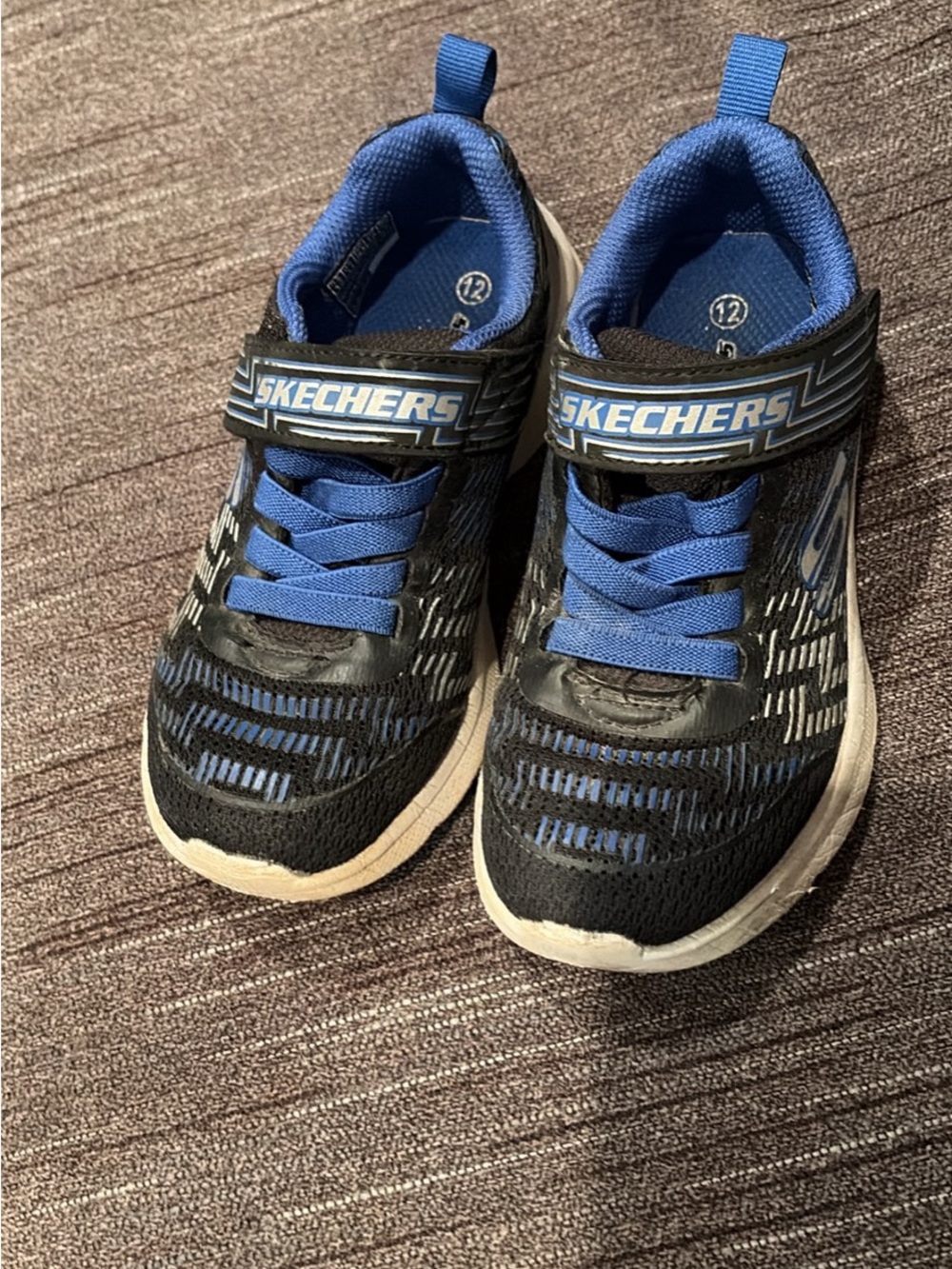 Skechers Kids Black and Blue Light-Up Sneakers